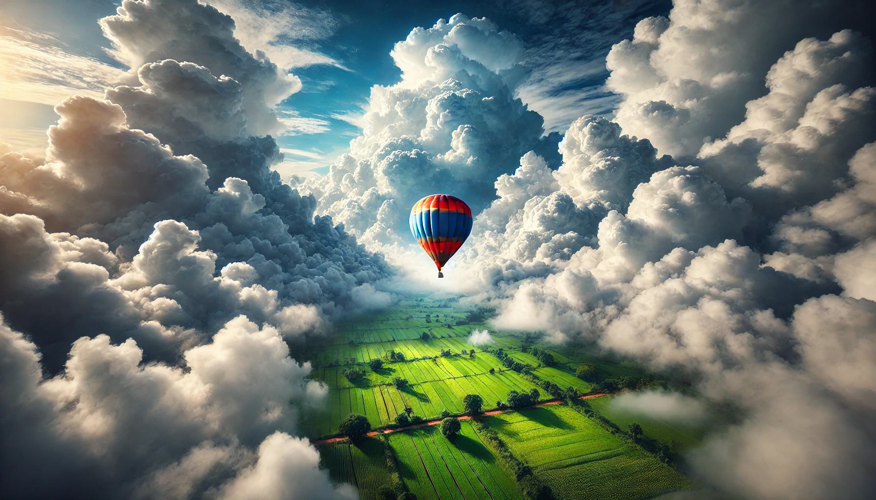 Hot Idea Rising Through Clouds